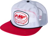 FMF Bolts White Trucker Hat with Snapback and Embroidered Patch - SP25196904WHT