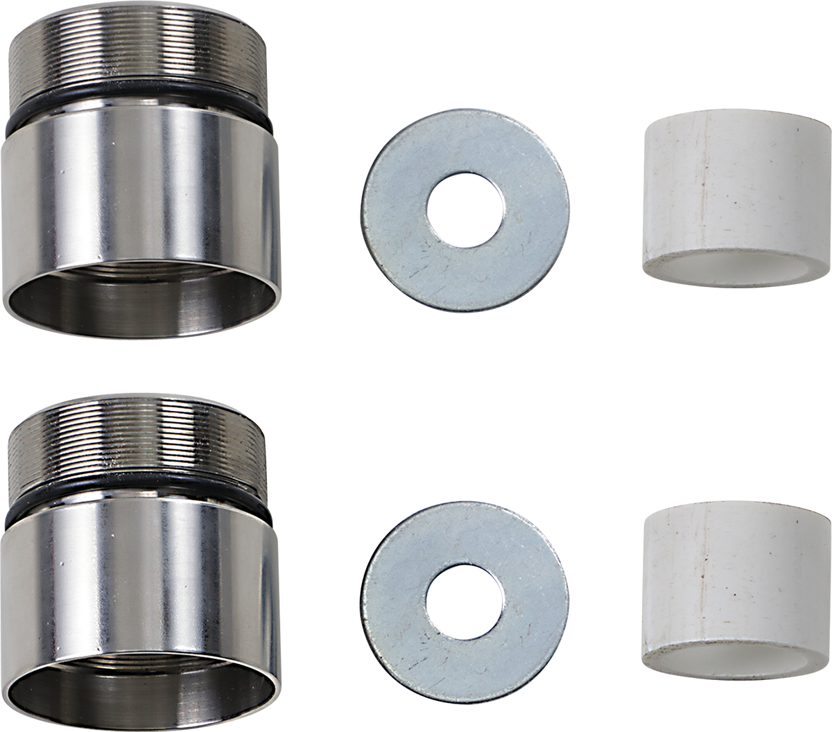 CYCLE VISIONS Chrome Fork Tube Extensions - 49 mm - Adds 1 Inch to Forks - Part CV7115