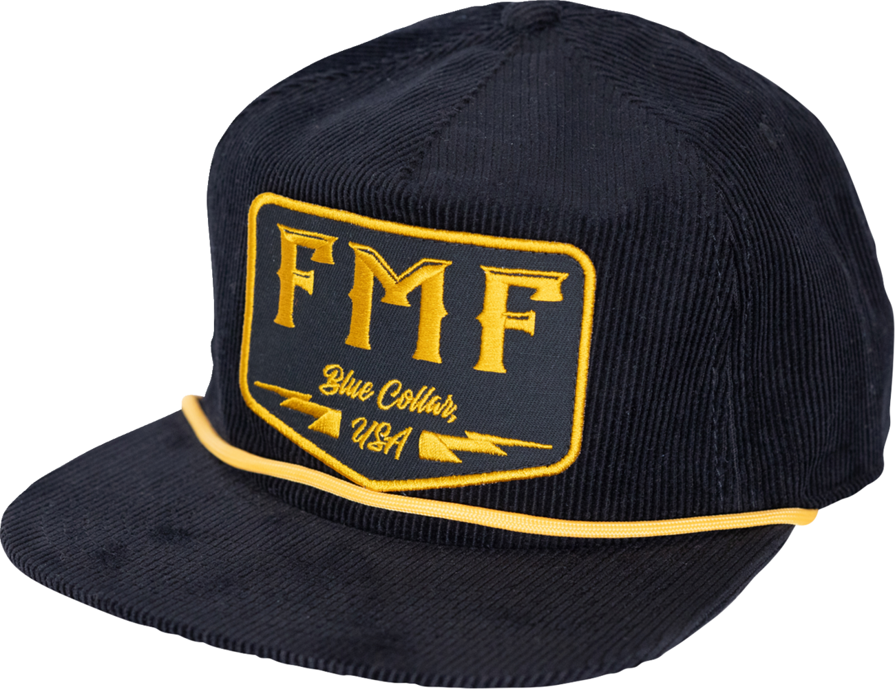 FMF Blue Collar Hat - Black SP25196909BLK by FMF with Cotton Corduroy and Embroidered Patch